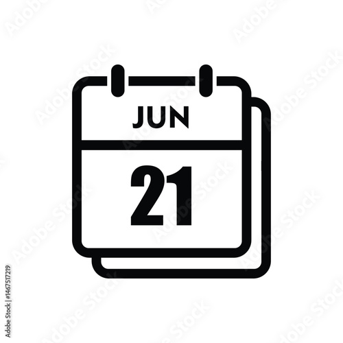 calender icon, 21 june icon with white background