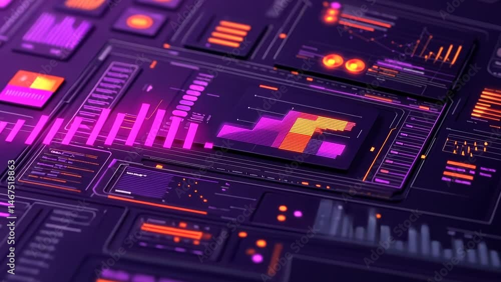 Futuristic interface with data analysis and technological display for business growth Futuristic interface with data analysis and technological display for business growth