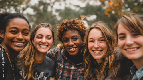 Smiling diverse LGBTQ+ teens