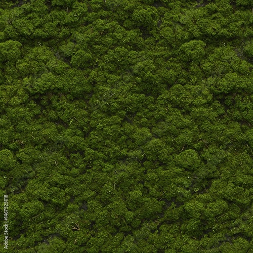 Top View Realistic Moss Carpet Seamless Forest Ground Texture