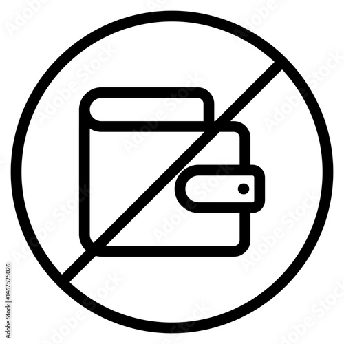 No wallet icon in vector illustration	
