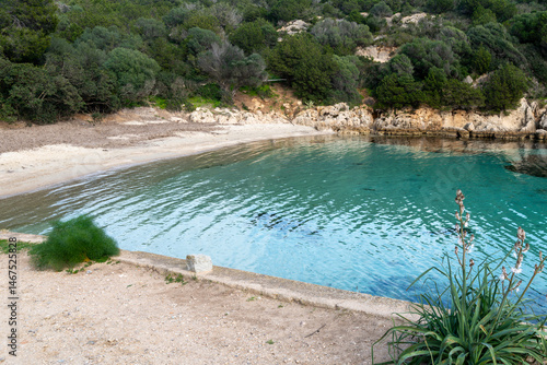 Secluded beach with rocky shoreline and clear water