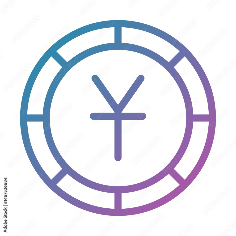 Obraz premium Yen Symbol with Circular Design