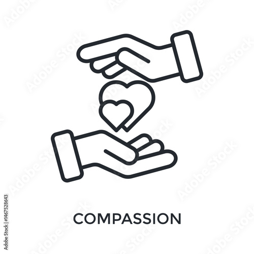 Compassion Icon Outline Style. Vector Illustration For Graphic Design