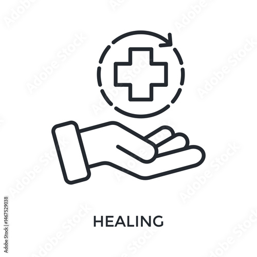 Healing Icon Outline Style. Vector Illustration For Graphic Design