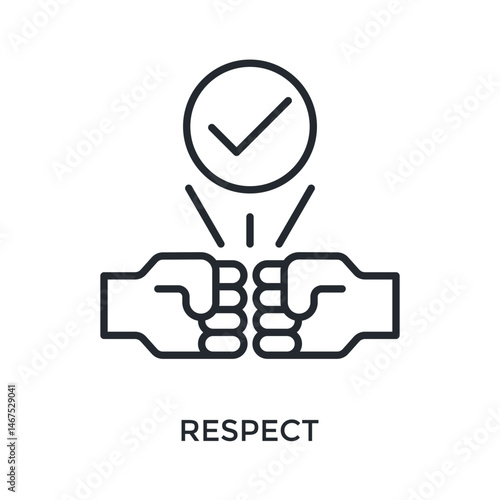 Respect Icon Outline Style. Vector Illustration For Graphic Design