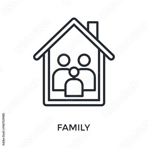 Family Icon Outline Style. Vector Illustration For Graphic Design