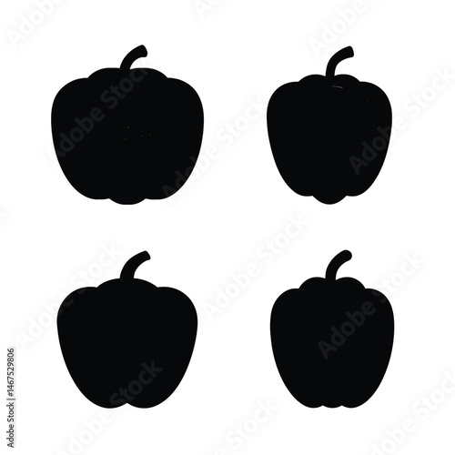 capsicum Silhouette vector icon on white background