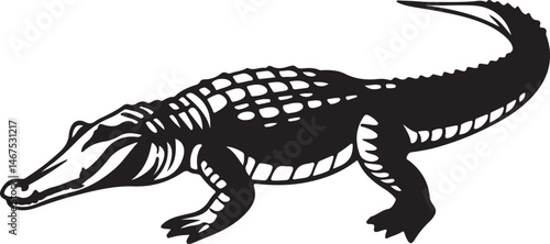 Wallpaper Mural Crocodile silhouette in vector art, perfect for kids' coloring pages, emphasizing fun and creativity in art Torontodigital.ca