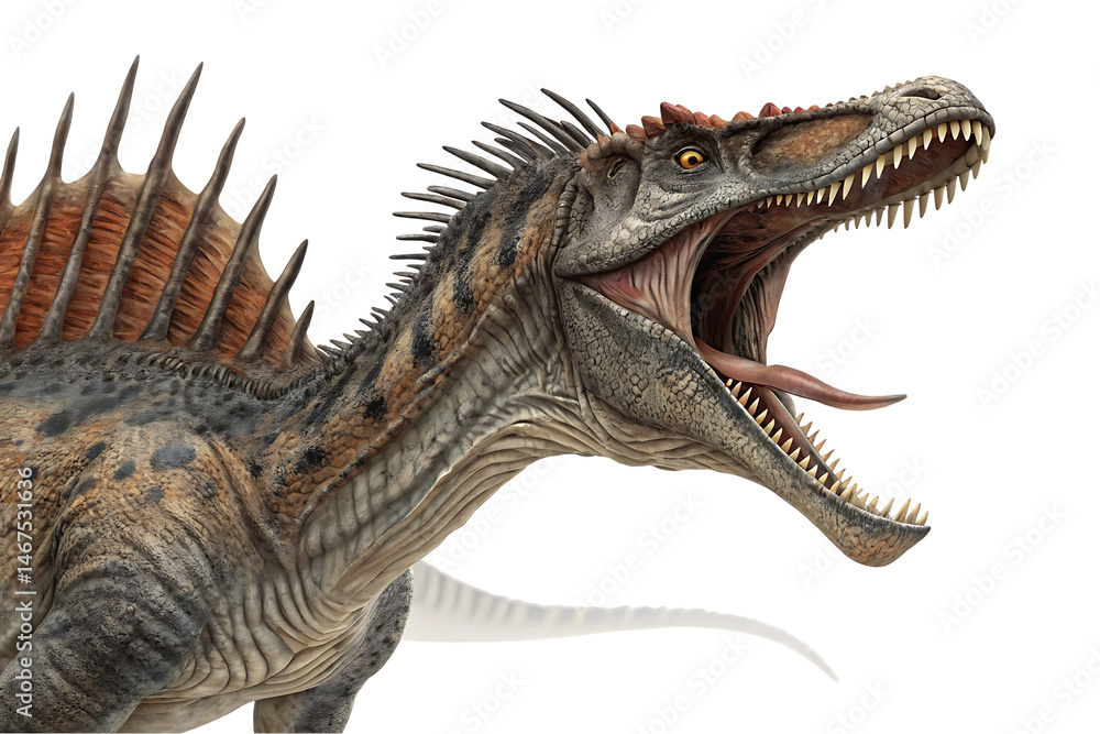 Fototapeta premium Ferocious Dinosaur Illustration Detailed Depiction of a Prehistoric Predator