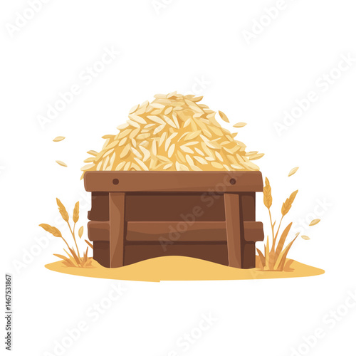 Flat vector Fodder Storage, minimalist design, isolated on a white background.