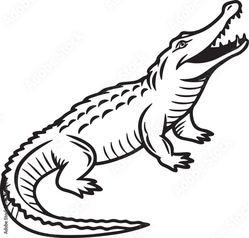 Wallpaper Mural Crocodile silhouette in vector art, perfect for kids' coloring pages, emphasizing fun and creativity in art Torontodigital.ca