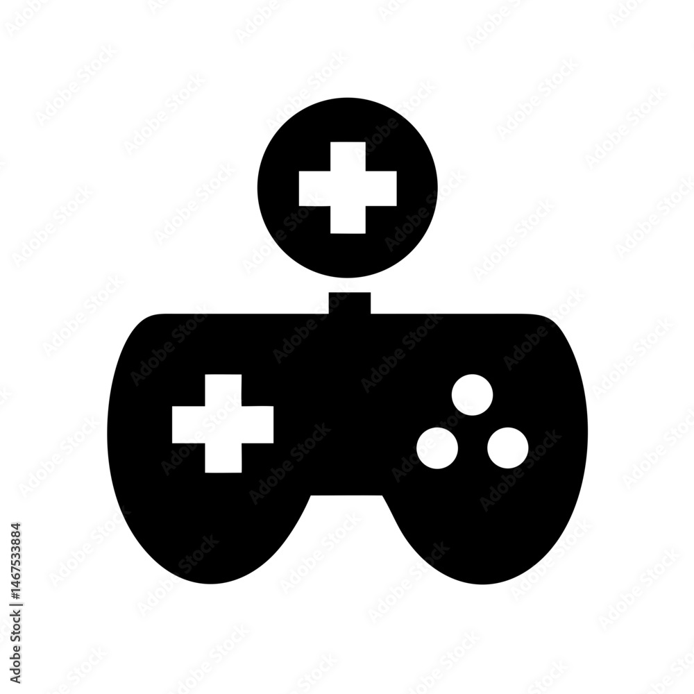 Obraz premium game controller silhouette on transparent background for web and graphic design