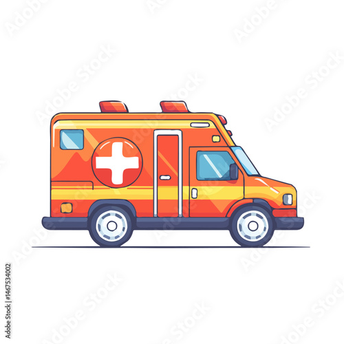 Flat vector Emergency Medical Help, minimalist design, isolated on a white background.