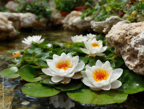 Wallpaper Mural tranquil pond with water lilies Torontodigital.ca