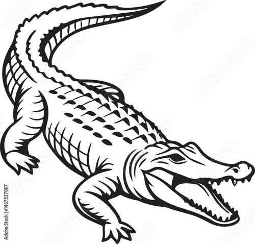 Wallpaper Mural Crocodile silhouette in vector art, perfect for kids' coloring pages, emphasizing fun and creativity in art Torontodigital.ca