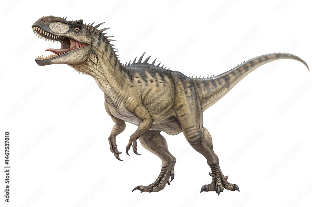 Fototapeta premium Ferocious Dinosaur Illustration Detailed Depiction of a Prehistoric Predator