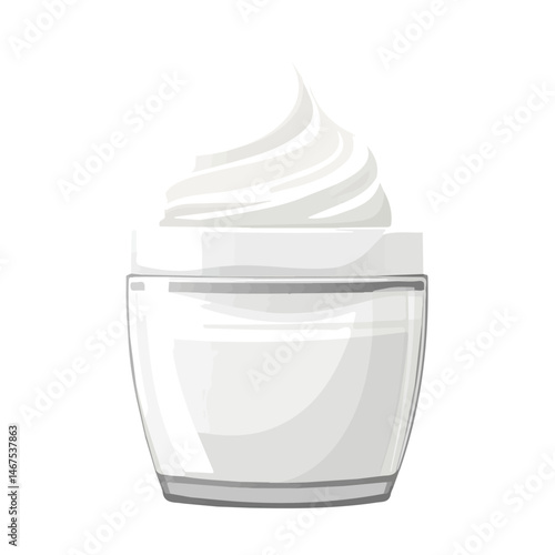 Face Cream Flat vector, minimalist design, isolated on a white background.