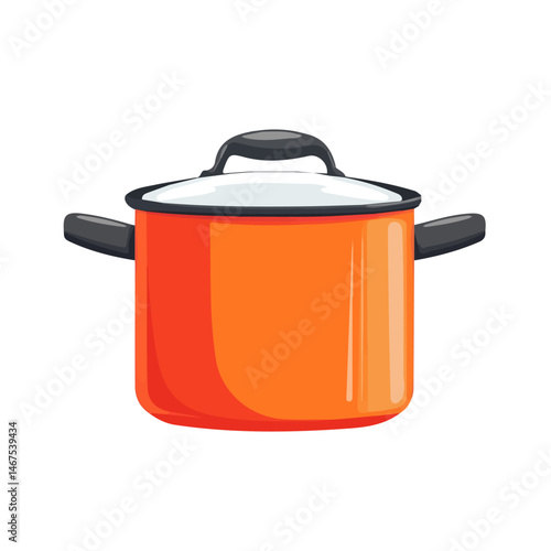 Cooking Pot Flat vector, minimalist design, isolated on a white background.