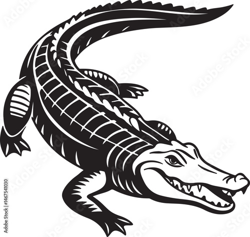 Wallpaper Mural Crocodile silhouette in vector art, perfect for kids' coloring pages, emphasizing fun and creativity in art Torontodigital.ca