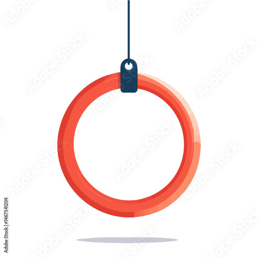 Flat vector Gymnastics Rings, minimalist design, isolated on a white background.