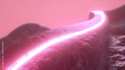 Abstract glowing pink path
