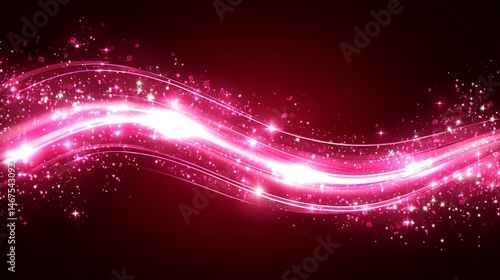 Abstract glowing pink waves