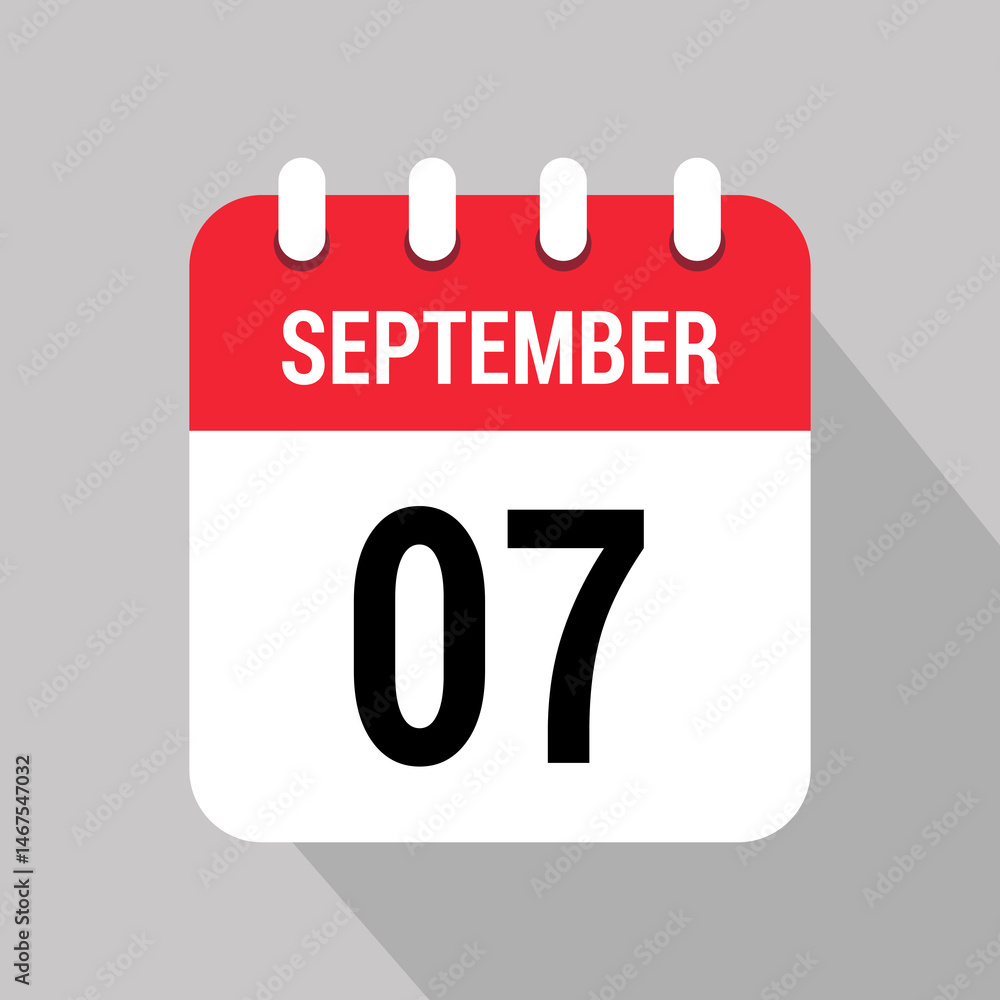 7 september calendar icon design object vector 7 september calendar icon design object vector