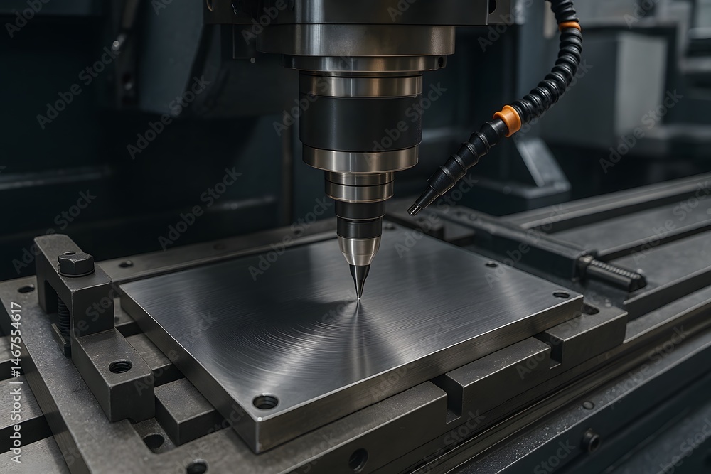 Precision Machining Process on Metal Surface in Industrial Setting Precision Machining Process on Metal Surface in Industrial Setting