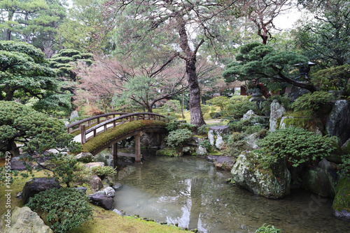 Pond garden at Imperial Palace, Kyoto