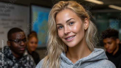 Wallpaper Mural Classroom discussion on democracy and rights Torontodigital.ca