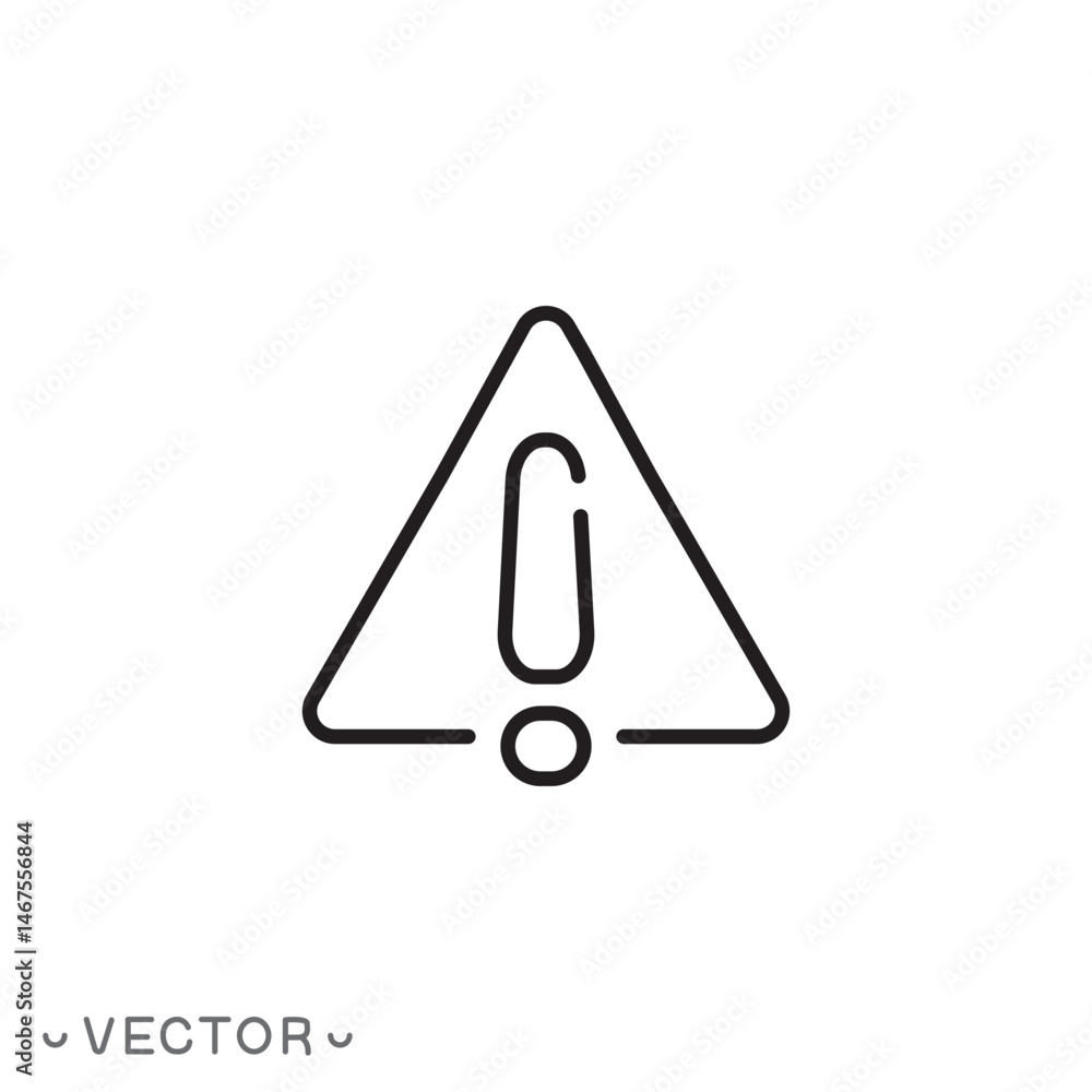warn icon, important, danger or warning sign concept, thin line symbol isolated on white background, editable stroke eps 10 vector illustration warn icon, important, danger or warning sign concept, thin line symbol isolated on white background, editable stroke eps 10 vector illustration