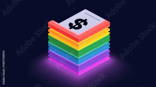 Wallpaper Mural Rainbow Stack of Money LGBTQ Financial Success. Torontodigital.ca