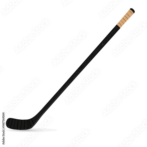 Hockey Stick Flat vector, minimalist design, isolated on a white background.