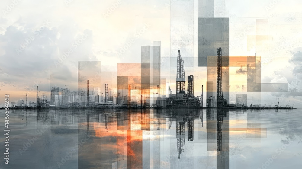 Fototapeta premium A strategic review of oil and gas investments is being conducted with a focus on mitigating risks, evaluating market opportunities, and diversifying portfolios to achieve long-term growth in Photo