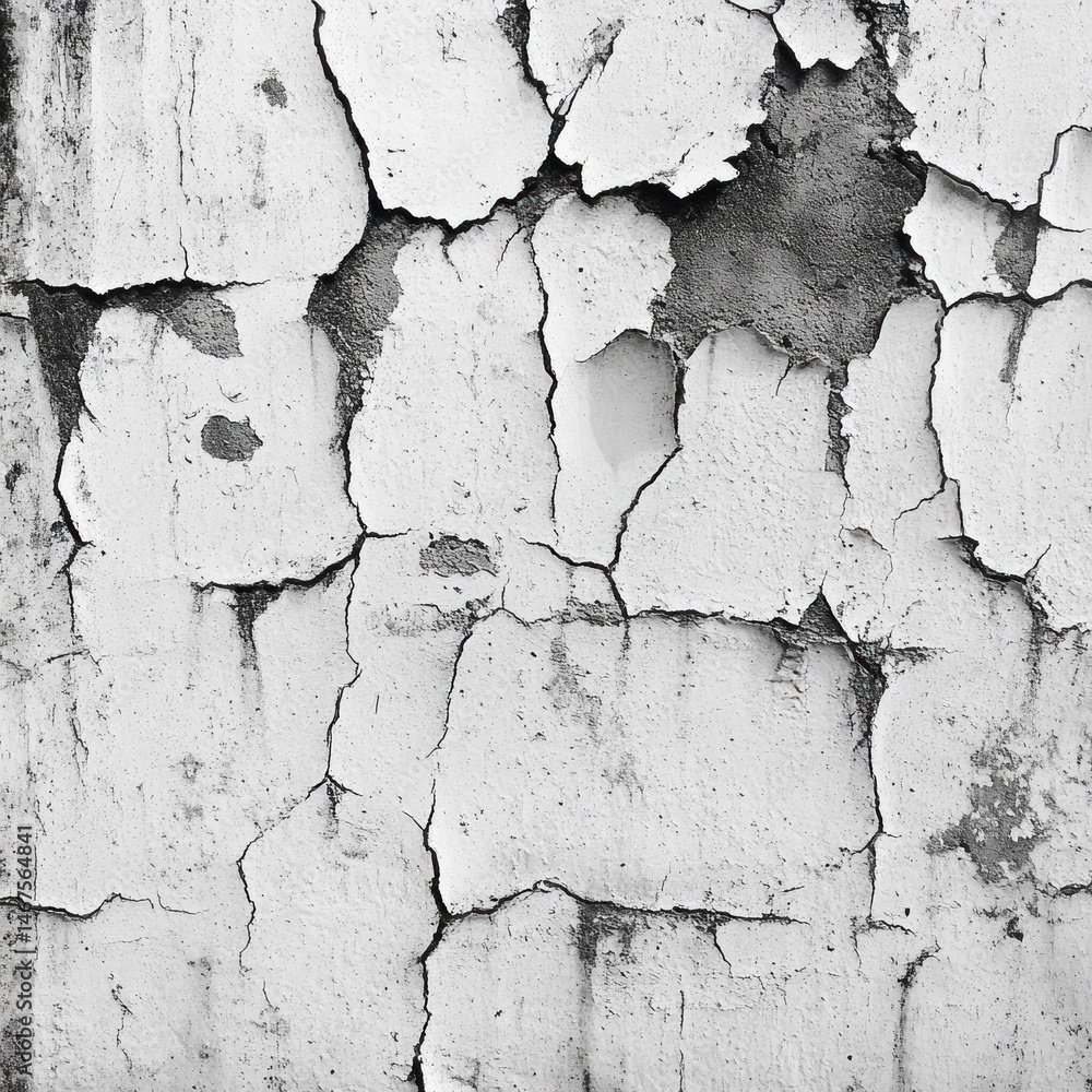 Obraz premium Cracked, weathered, aged plaster wall