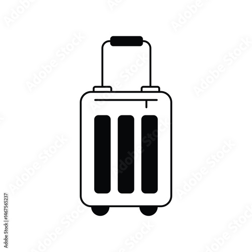 suitcase glyph icon with white background vector stock illustration
