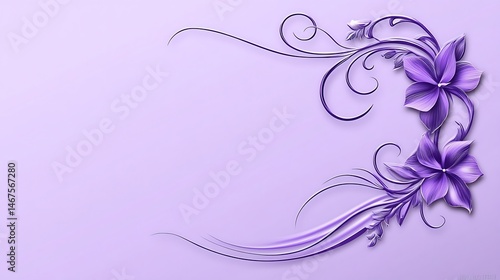 Wallpaper Mural Elegant floral design on pastel background Torontodigital.ca