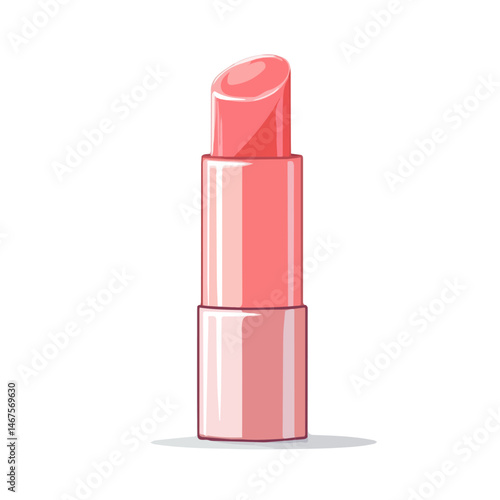Lip Balm Flat vector, minimalist design, isolated on a white background.