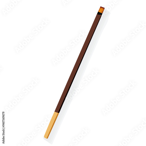 Incense Stick Flat vector, minimalist design, isolated on a white background.