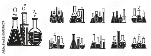 Modern Science & Research Icon Pack: Biology, Chemistry, Tech Glyphs