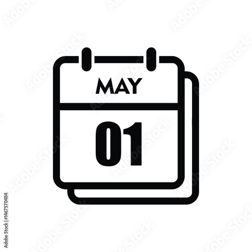 calender icon, 01 may icon with white background