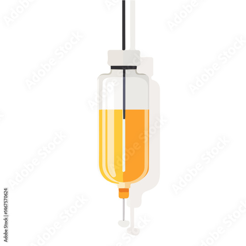 IV Drip Flat vector, minimalist design, isolated on a white background.