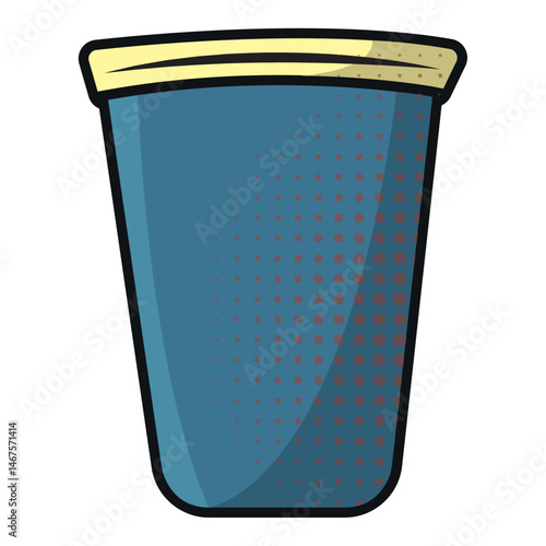 Blue paper drink cup. Vector