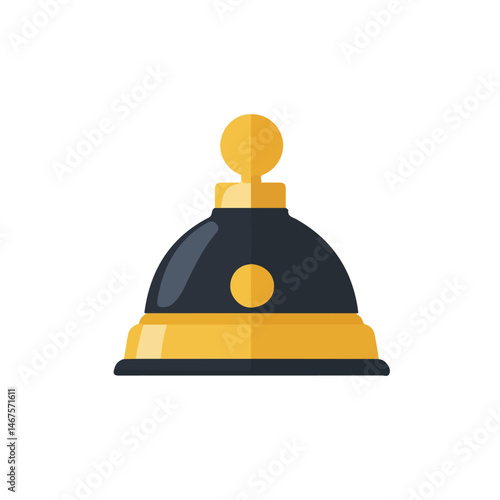 Flat vector Hotel Bell, minimalist design, isolated on a white background.