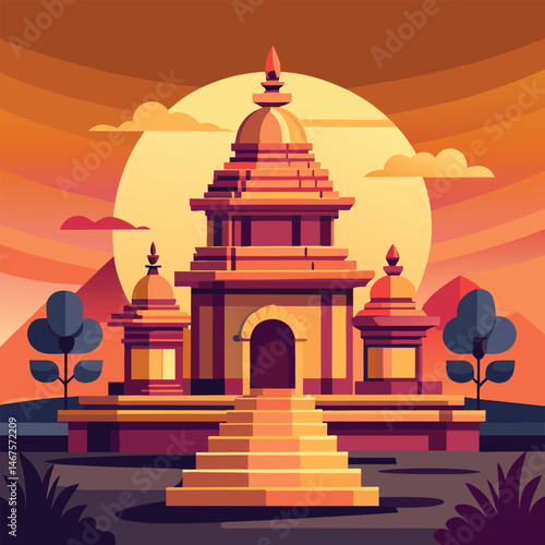 buddhist temple silhouette