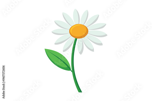 Wallpaper Mural Daisy with leaves vector illustration on white background Torontodigital.ca