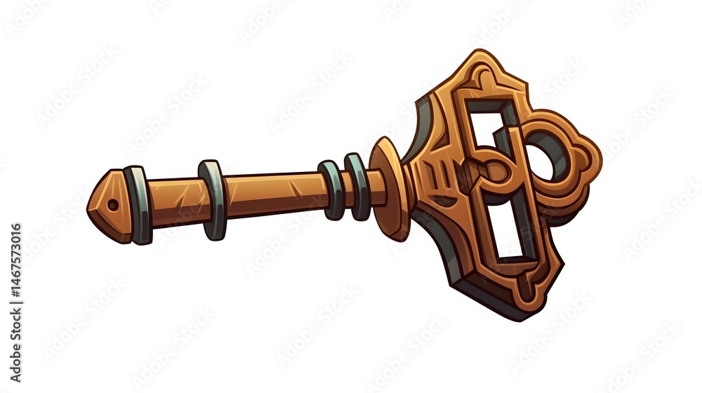 Locksmith Key Insignia Cartoon Vector Illustration for Professional Use Locksmith Key Insignia Cartoon Vector Illustration for Professional Use