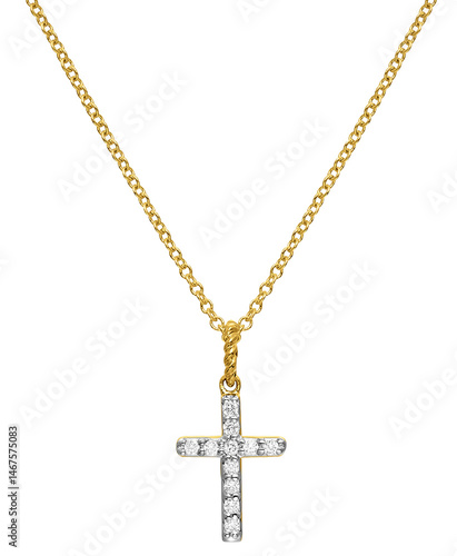 Image of a necklace for fashion on transparent background