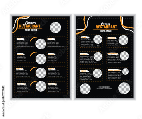 Beautiful food menu design template design.